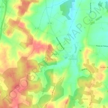 Mapa topográfico La Torte, altitud, relieve