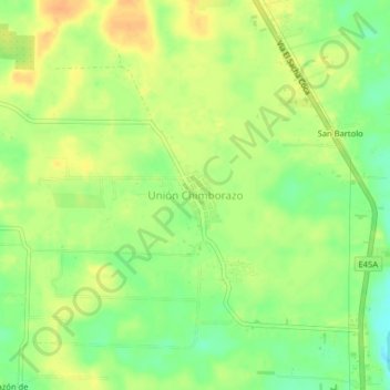 Mapa topográfico Unión Chimborazo, altitud, relieve