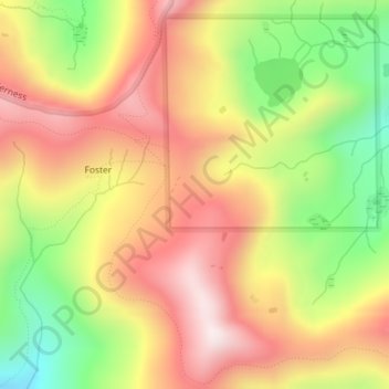 Mapa topográfico Klamath Mountains, altitud, relieve