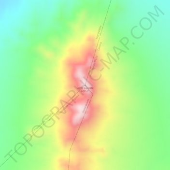 Mapa topográfico Cerro Guacate, altitud, relieve