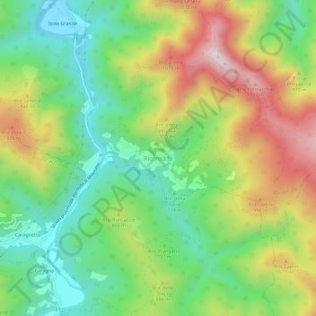 Mapa topográfico Riofreddo, altitud, relieve