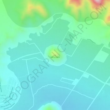 Mapa topográfico Cerro Cono, altitud, relieve