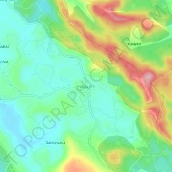 Mapa topográfico Velguem, altitud, relieve
