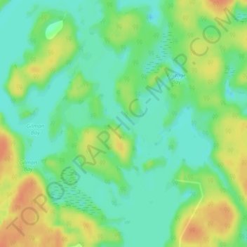 Mapa topográfico Moon River, altitud, relieve
