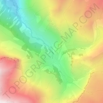 Mapa topográfico Saut du Laire, altitud, relieve