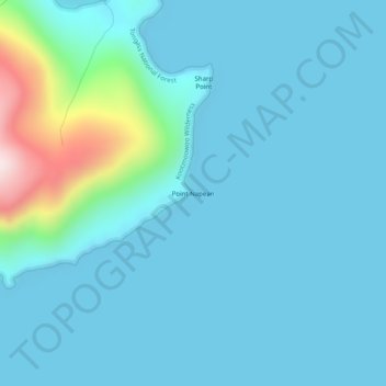 Mapa topográfico Point Napean, altitud, relieve
