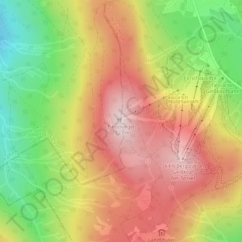 Mapa topográfico Einödriegel, altitud, relieve