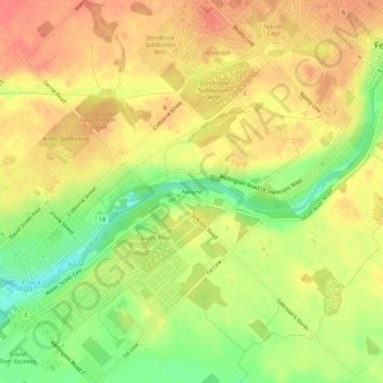 Mapa topográfico Aboyne, altitud, relieve