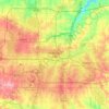 Mapa topográfico Oklahoma City, altitud, relieve