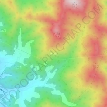 Mapa topográfico 장안리, altitud, relieve