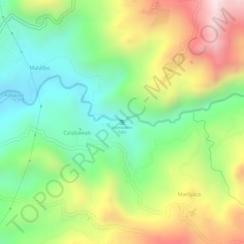 Mapa topográfico Inambakan Falls, altitud, relieve