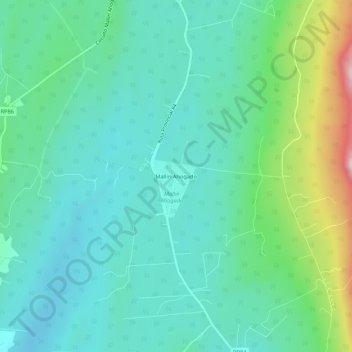 Mapa topográfico Mallín Ahogado, altitud, relieve