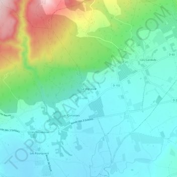 Mapa topográfico La Vignasse, altitud, relieve