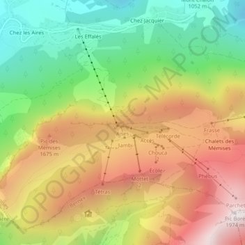 Mapa topográfico ME 15-1, altitud, relieve