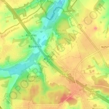 Mapa topográfico Champles, altitud, relieve