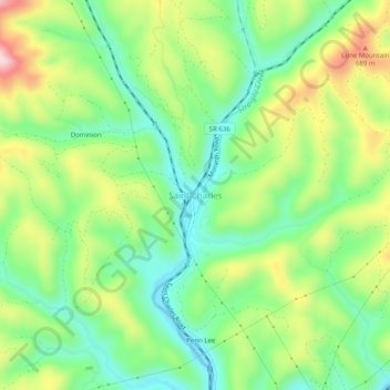 Mapa topográfico Saint Charles, altitud, relieve
