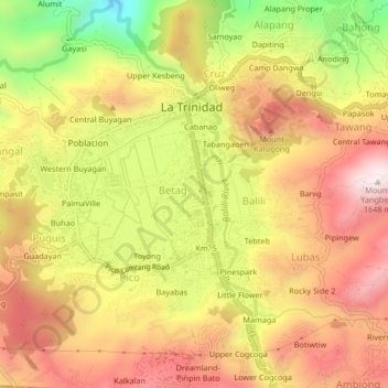 Mapa topográfico Zone 1, altitud, relieve