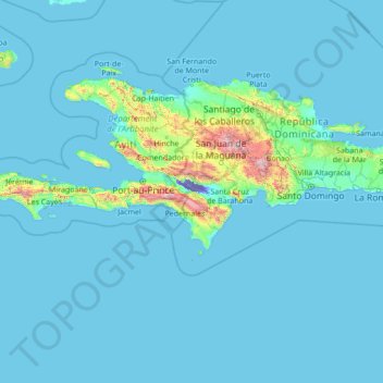 Mapa topográfico Independencia, altitud, relieve