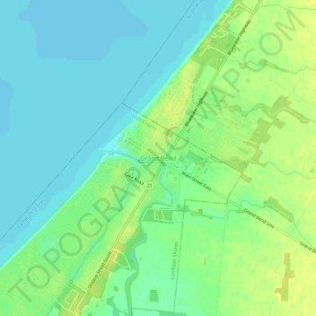Mapa topográfico Grand Bend, altitud, relieve