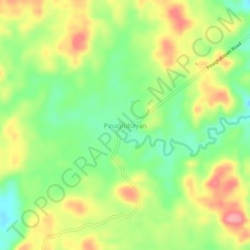 Mapa topográfico Pinaglubayan, altitud, relieve