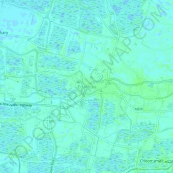 Mapa topográfico Edathua, altitud, relieve