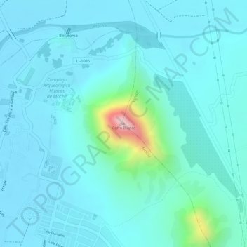 Mapa topográfico Cerro Blanco, altitud, relieve