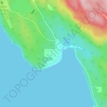 Mapa topográfico Gillies Bay, altitud, relieve