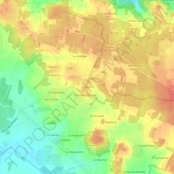 Mapa topográfico La Roche, altitud, relieve