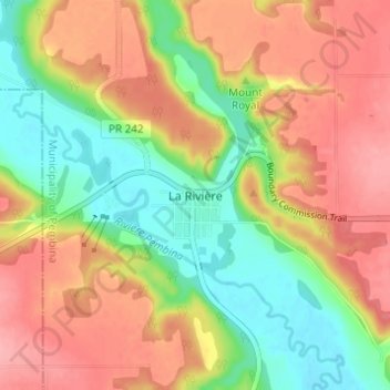 Mapa topográfico La Rivière, altitud, relieve