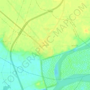 Mapa topográfico Harike, altitud, relieve