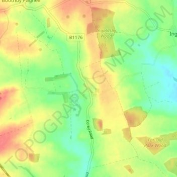 Mapa topográfico Bitchfield, altitud, relieve
