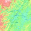 Mapa topográfico Jishou, altitud, relieve