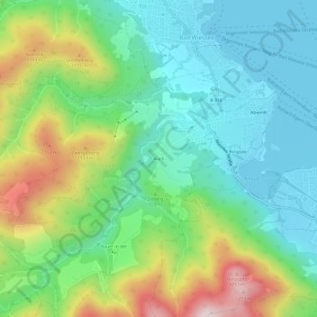 Mapa topográfico Buch, altitud, relieve