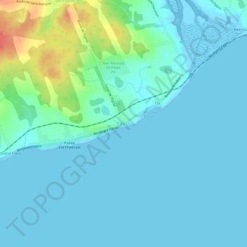 Mapa topográfico Pabos, altitud, relieve