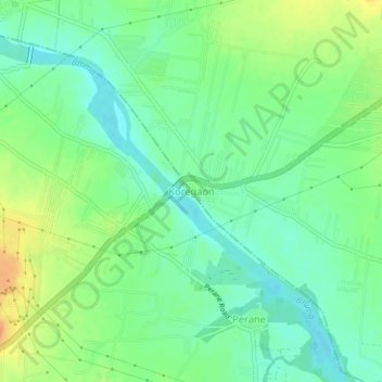 Mapa topográfico Koregaon, altitud, relieve