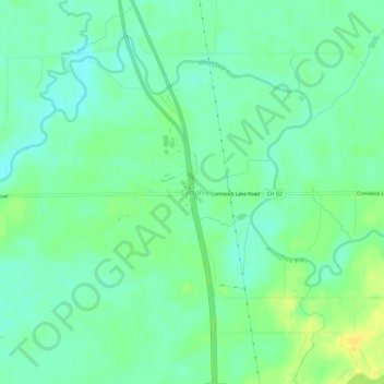 Mapa topográfico Cotton, altitud, relieve