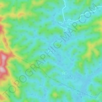 Mapa topográfico Gulan, altitud, relieve