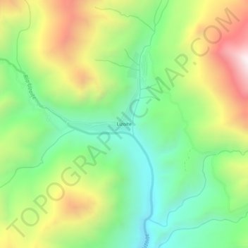 Mapa topográfico Lizoite, altitud, relieve