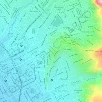 Mapa topográfico Cerrito de la Libertad, altitud, relieve