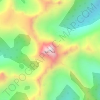 Mapa topográfico Dunn Peak, altitud, relieve