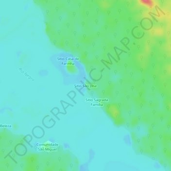 Mapa topográfico Sitio São Jose, altitud, relieve