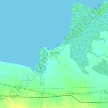 Mapa topográfico Cascarero, altitud, relieve