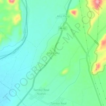 Mapa topográfico Alto Peru, altitud, relieve