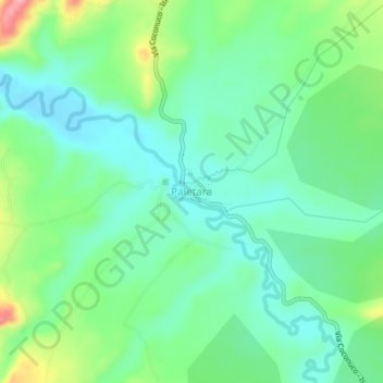 Mapa topográfico Paletara, altitud, relieve