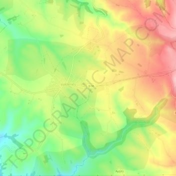 Mapa topográfico Mas Viel, altitud, relieve