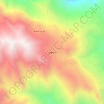 Mapa topográfico Cajapanca, altitud, relieve