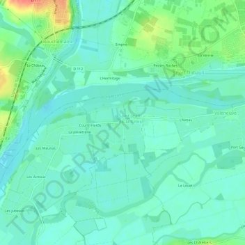 Mapa topográfico L'Ouchette, altitud, relieve