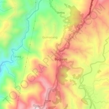 Mapa topográfico Ambabag, altitud, relieve