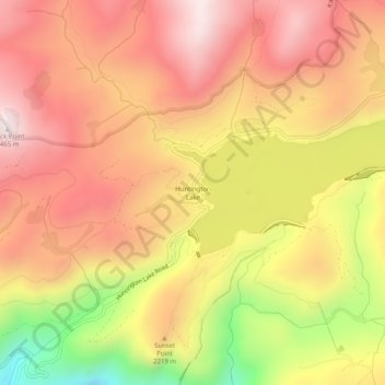 Mapa topográfico Huntington Lake, altitud, relieve