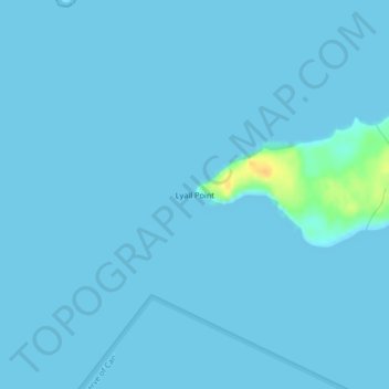 Mapa topográfico Lyall Point, altitud, relieve